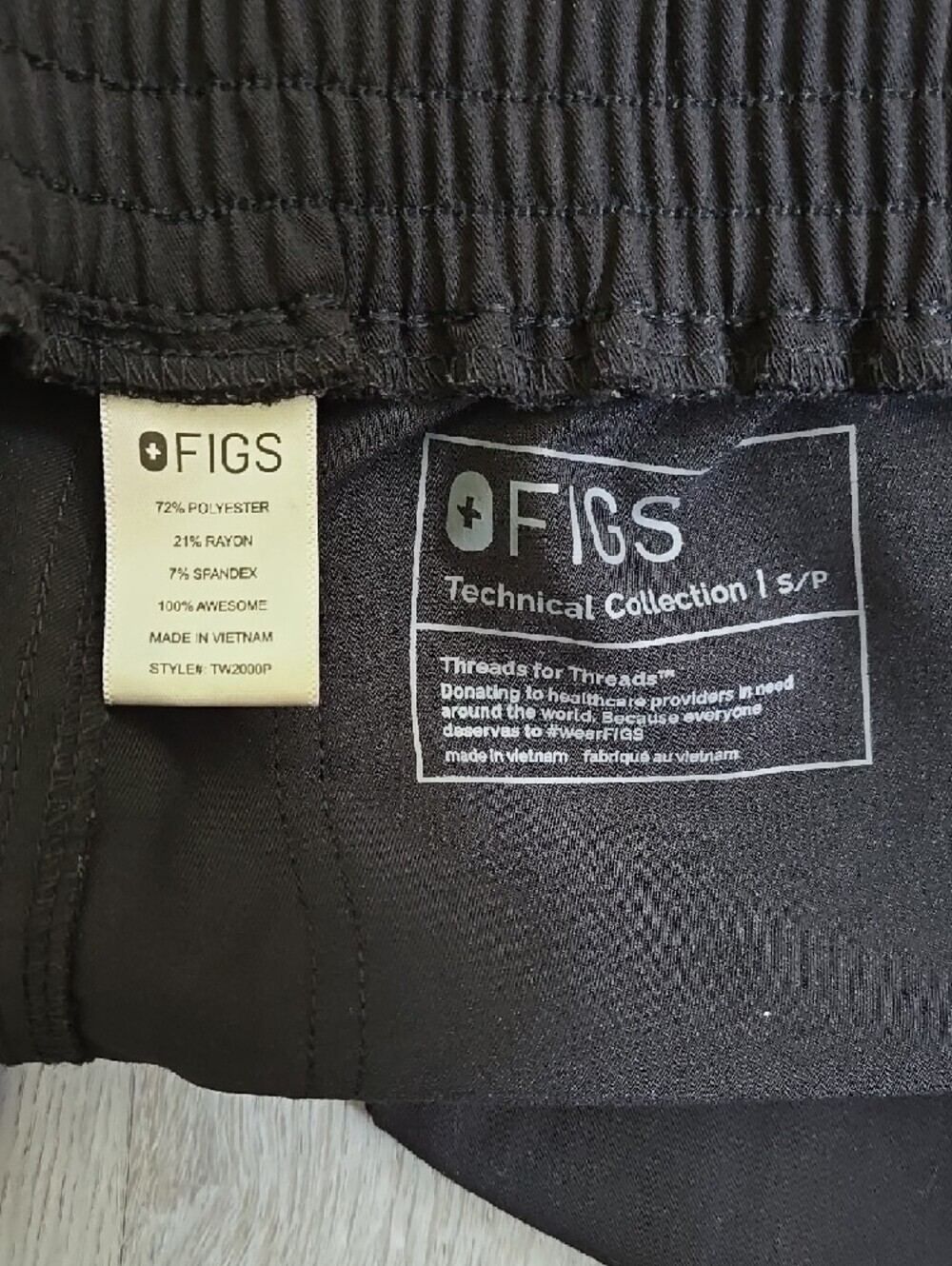 Figs Technical Collection -  Unisex Black cargo scrub pants, size S - Picture 12 of 17